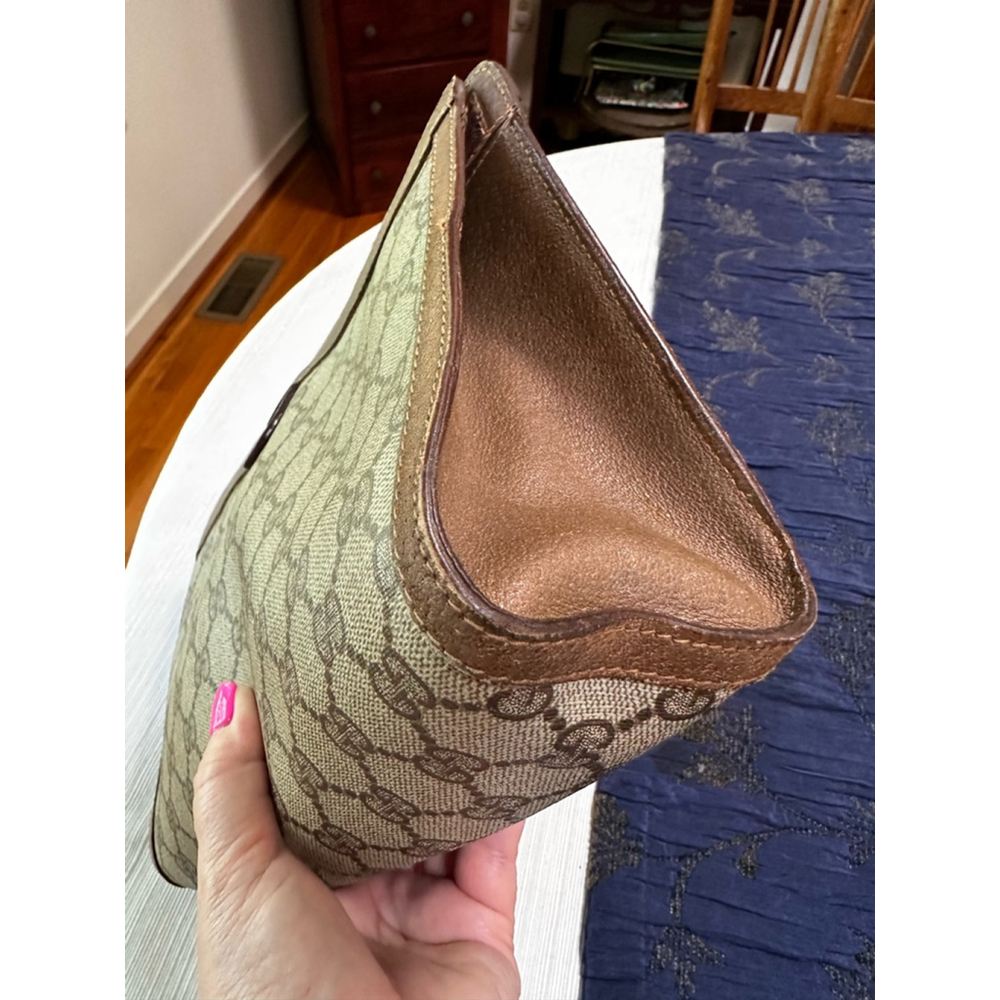 Gucci Beige Brown Coated Canvas Medium Clutch - Picture 4 of 14
